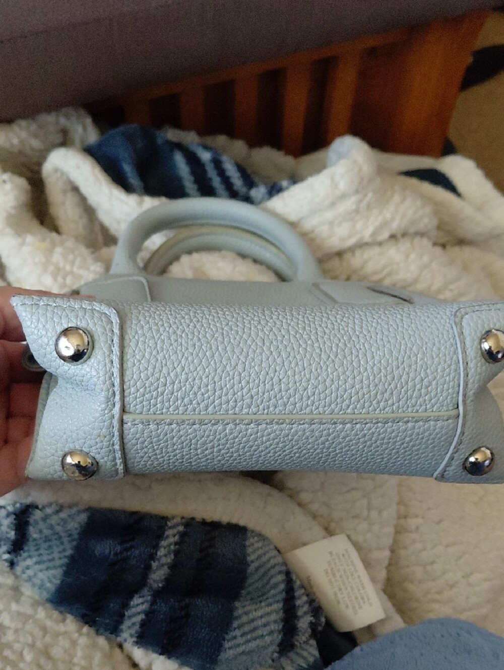 Classic Structured Mini Tote Bag - Light Blue - Picture 4 of 5